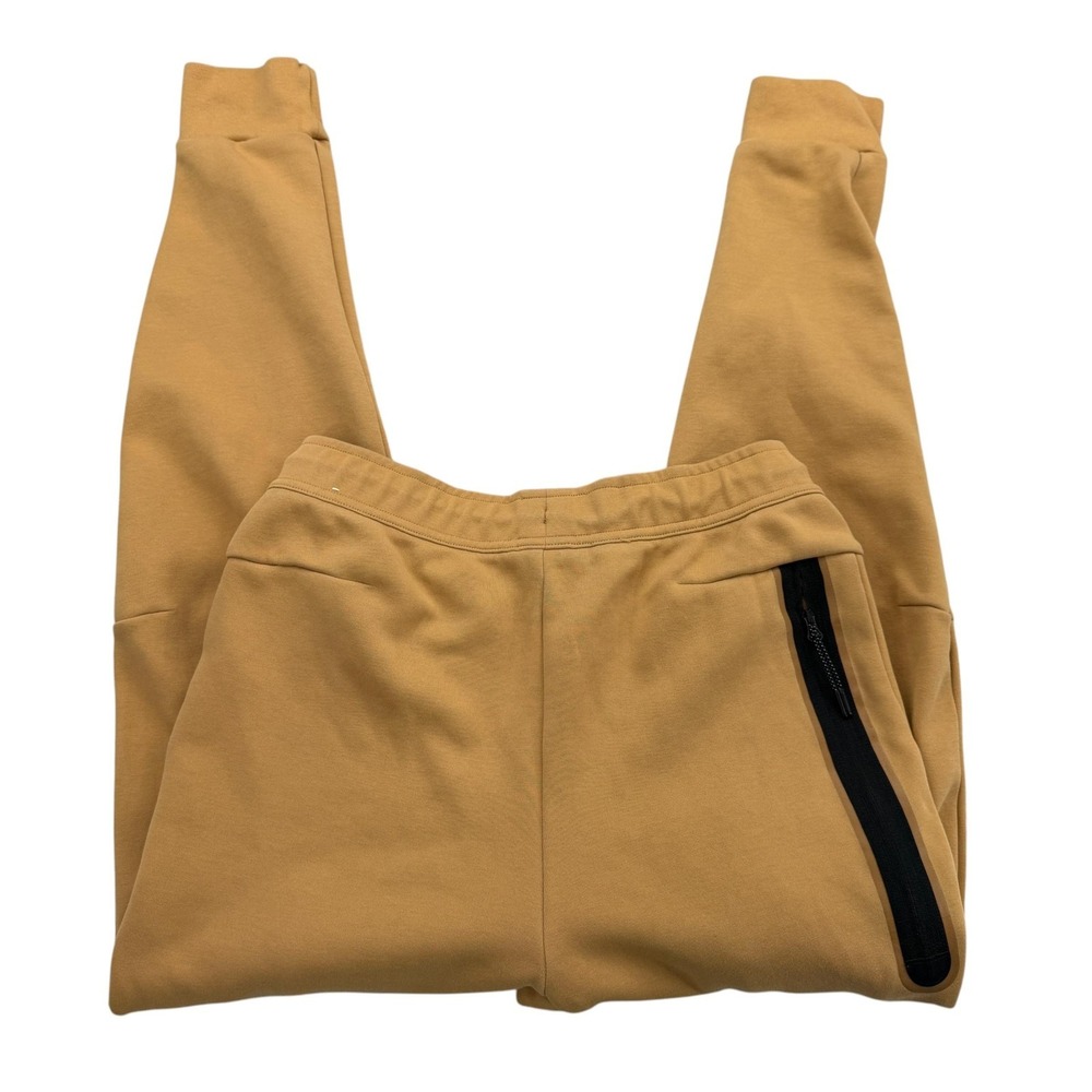 Nike Tech Fleece Pants Mens S Beige Jogger Zip Pocket Ribbed CU4495-722